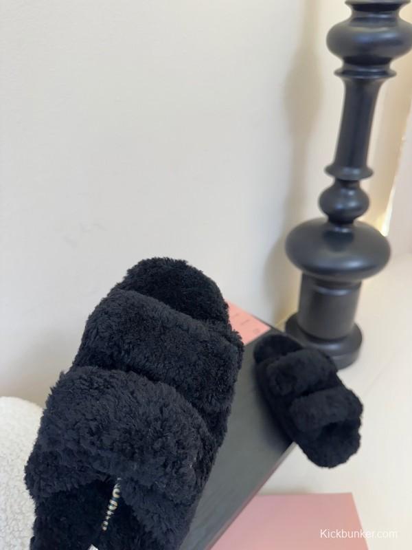 MiuMiu 2025/SS Fur Slides - KFY00310