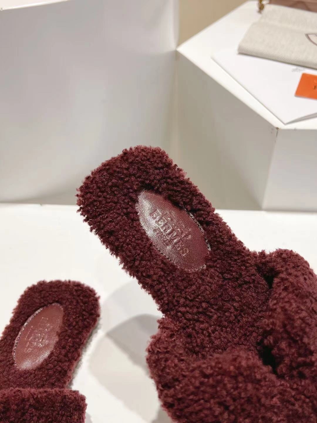 Hermès Teddy Wool Flat Slippers - LY00240