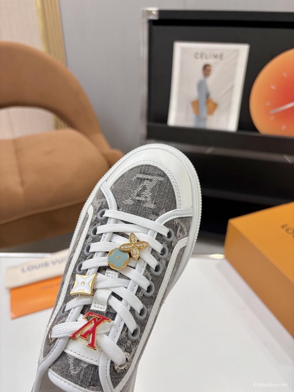 Louis Vuitton Lagoon Series Denim Sneakers with Monogram Embossing - AS00300