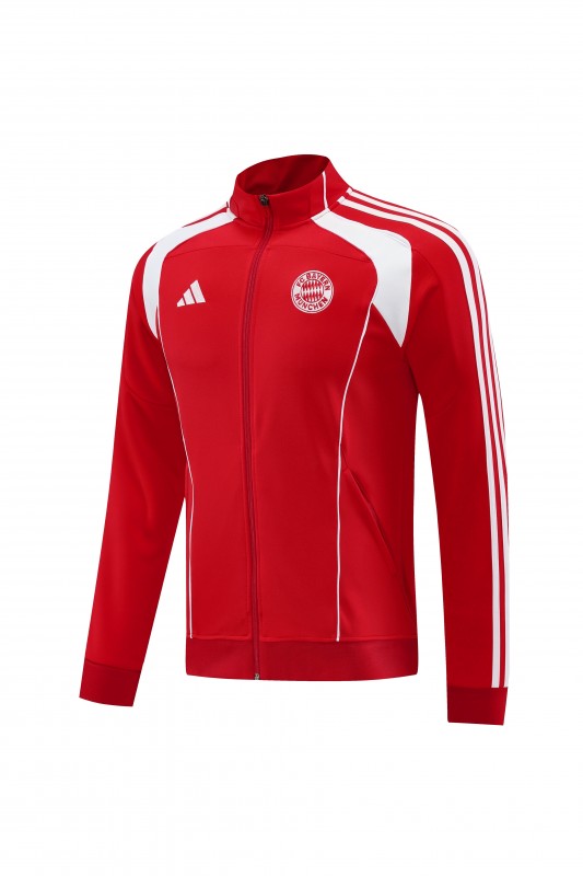 25/26 Bayern Munich Red Full Zipper Jacket+Long Pants