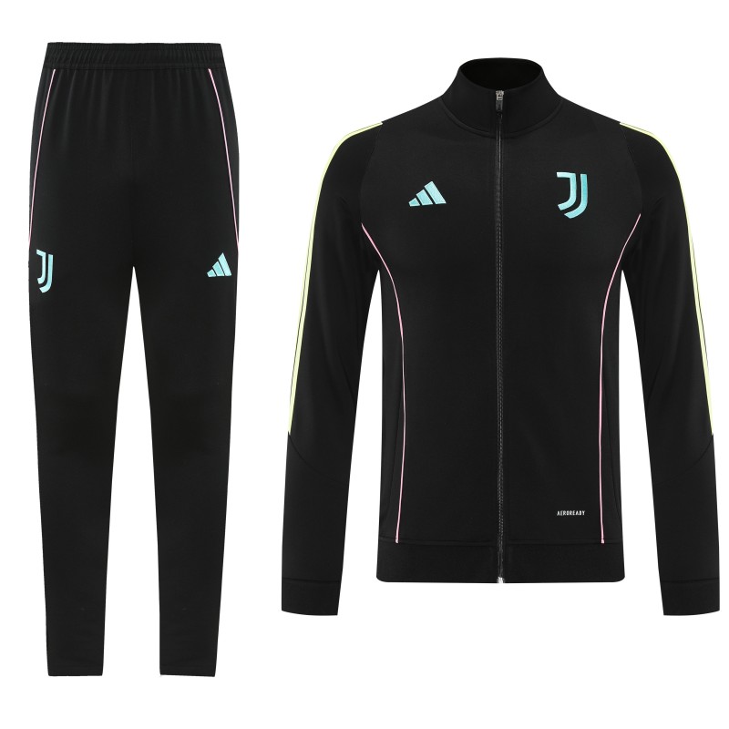 25/26  Juventus Black  Full zipper Jacket Tracksuit+ long pants