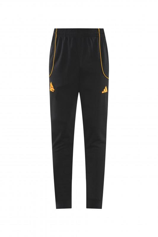 26/27 Roma Black Full Zipper Hooded Jacket Tracksuit + Long Pants