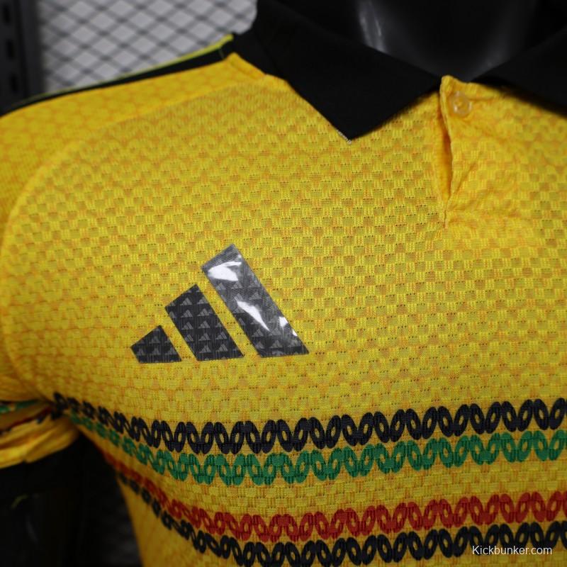 Player Version 2027 Jamaica Home Yellow with Reggae Stripe Jersey
