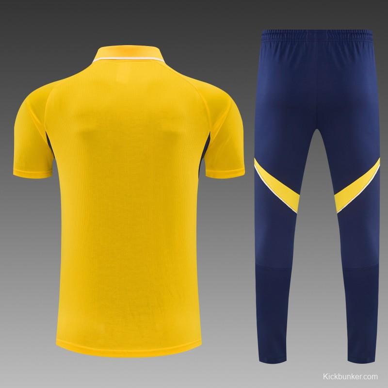 26/27 Boca Yellow Polo Training Shirt + Long Pants Tracksuit