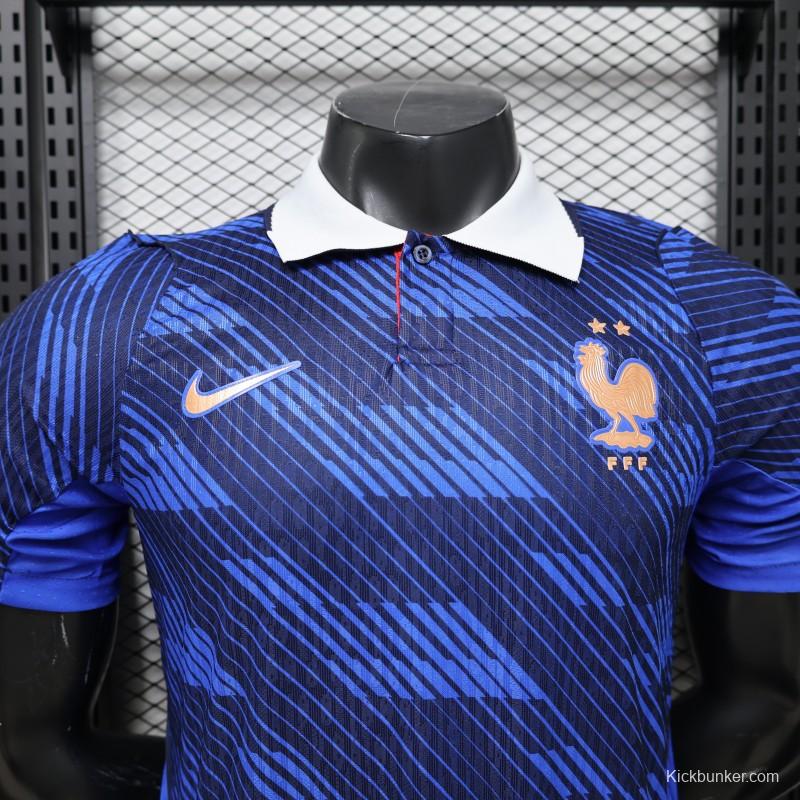 Player Version 2026 France Blue with Diagonal Stripe Pattern Special Edition Jersey