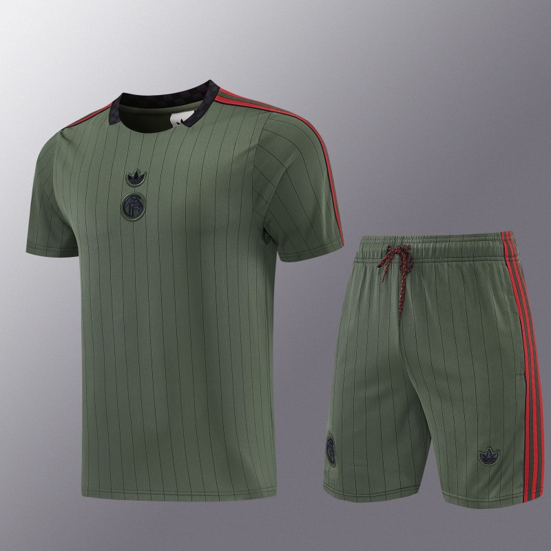 26/27 Bayern München  Forest Green  Pinstripe  Short Sleeve+Soccer Shorts