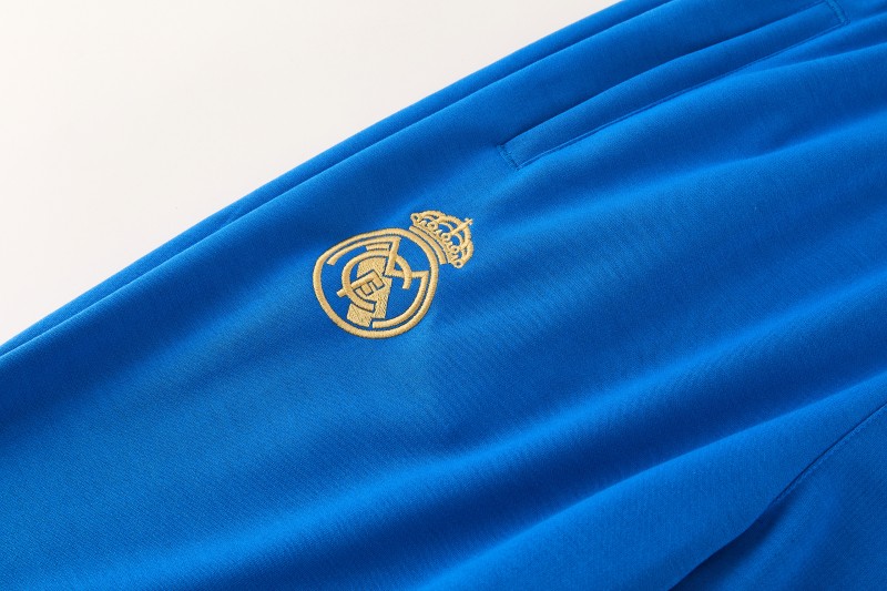 26/27 Real Madrid Royal Blue Pullover Hooded Tracksuit + Long Pants