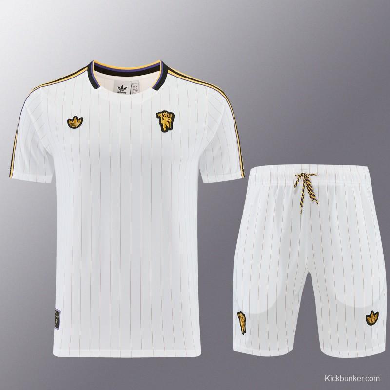26/27 Manchester United White Short Sleeve+Soccer Shorts