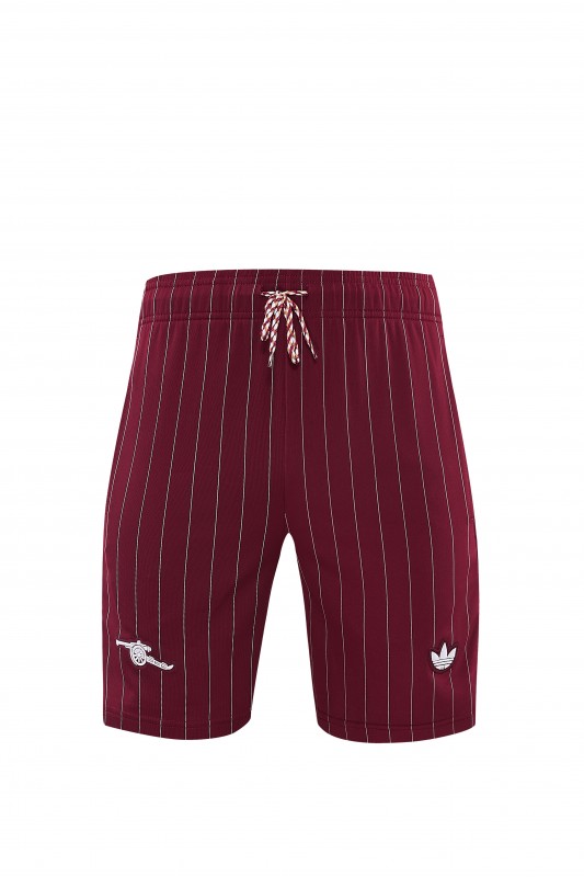 26/27  Arsenal  Maroon Pinstripe Short Sleeve+Soccer Shorts
