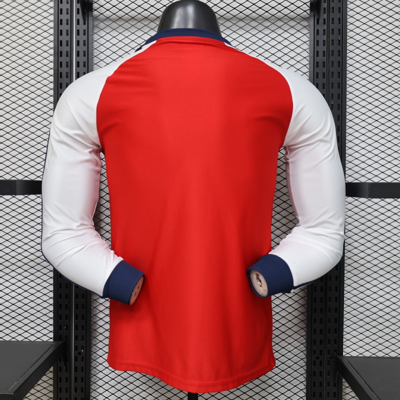 Player Version 2026  Arsenal x Adidas Originals Retro Red with White Long Sleeve Raglan Home Jersey