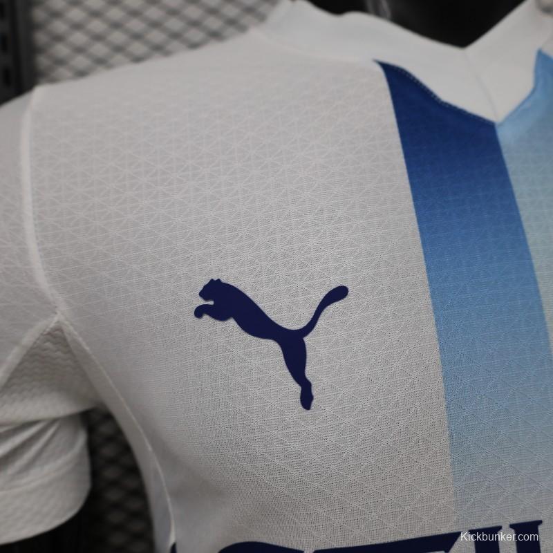 Player Version 26/27 Manchester City White with Blue Stripe Away Jersey