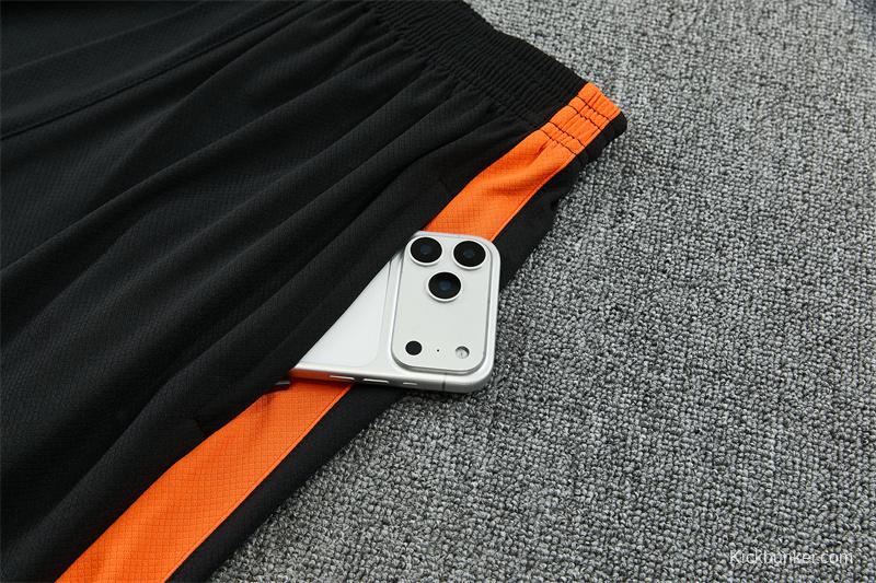 2026 Netherlands Black & Orange  Short Sleeve+Soccer Shorts