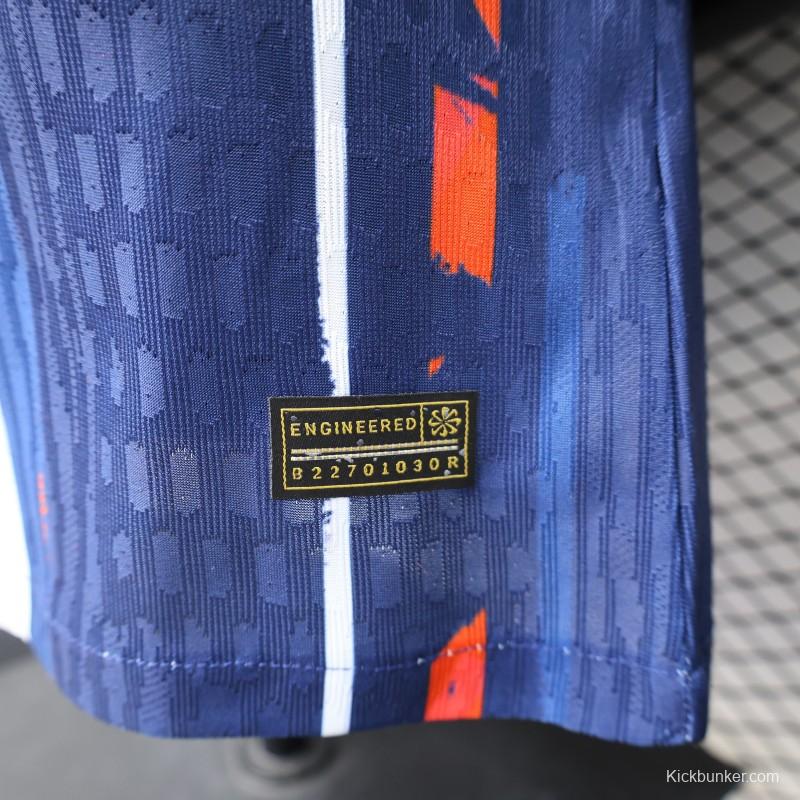 Player Version 25/26 Paris Saint-Germain Navy Blue with Orange Brushstroke Home Jersey