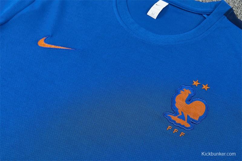 2026 France Blue & Orange Short Sleeve+Soccer Shorts