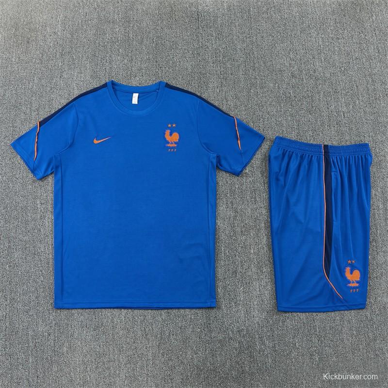 2026 France Blue & Orange Short Sleeve+Soccer Shorts