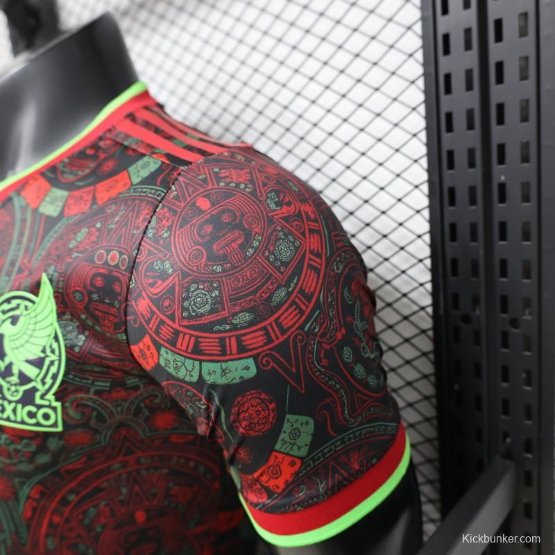 Player Version 2026 Mexico  Black with Aztec Calendar & Day of the Dead Special Edition Jersey