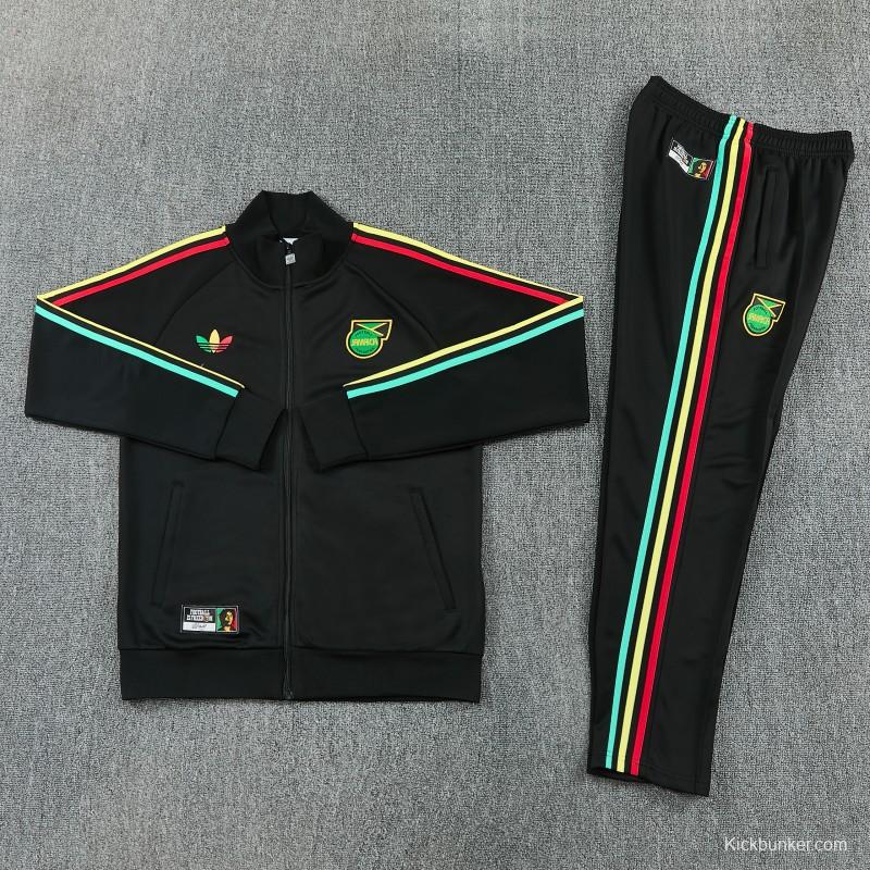 2026/27 Jamaica  Black  Full Zipper Jacket Tracksuit + Long Pants