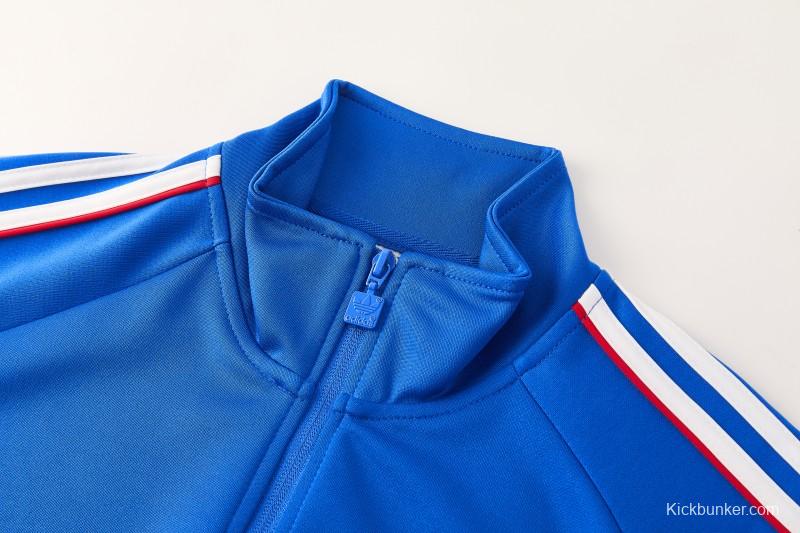 2026/27 Adidas Originals Blue Full Zipper Jacket Tracksuit + Long Pants