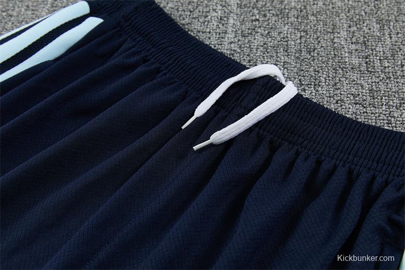 2026 Argentina White & Light Blue Radial Stripe Short Sleeve+Soccer Shorts