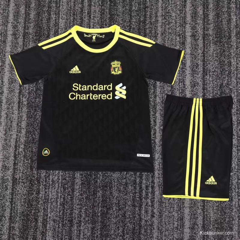 Retro 2010/11 Kids Liverpool Black & Yellow Away Jersey