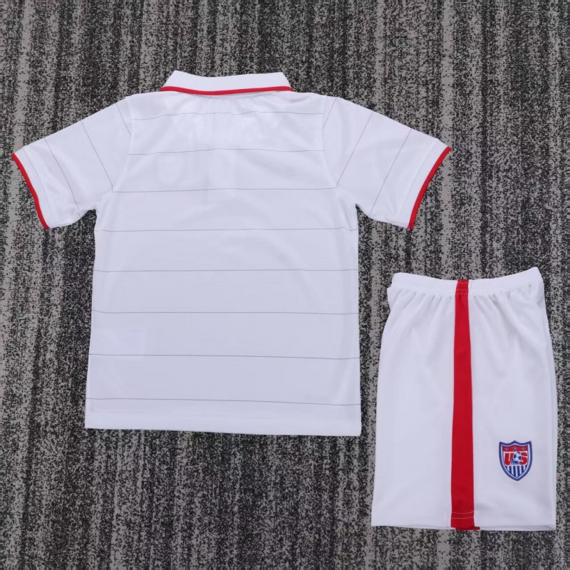 Retro 2014 Kids USA White Home Jersey