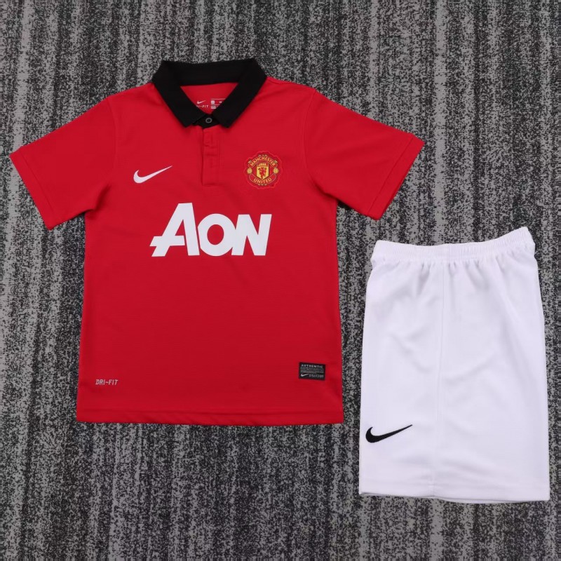 Retro Kids 13/14 Manchester United Red Home Jersey