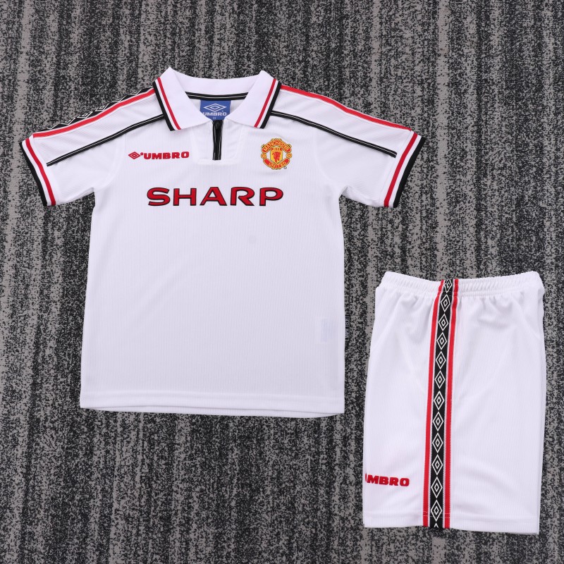 Retro Kids 98/99 Manchester United White Commemorative Jersey