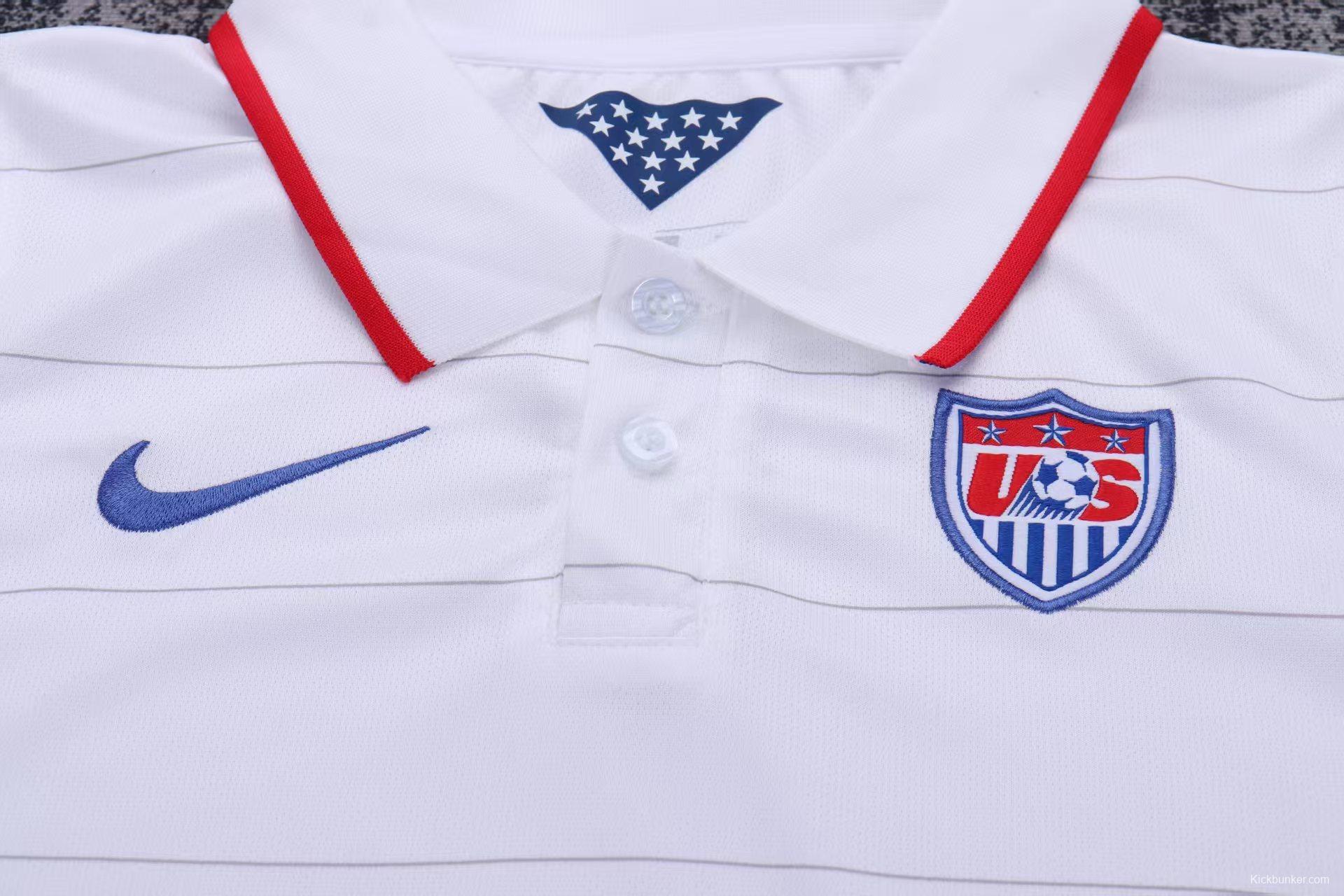 Retro 2014 Kids USA White Home Jersey
