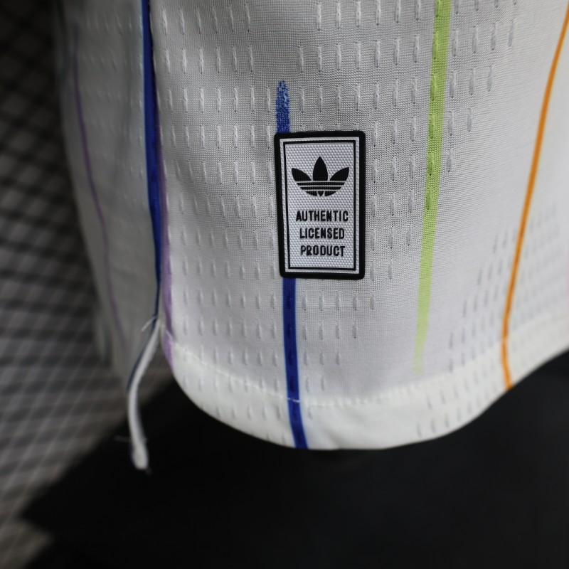 Player Version 2026 Japan Special Edition White with Rainbow  Pinstripe Long Sleeve Jersey