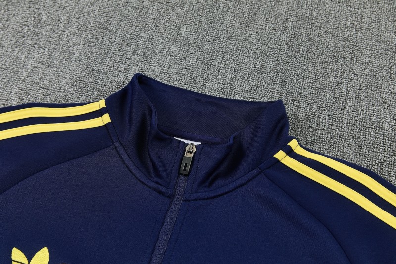 26/27 Arsenal Navy Blue & Yellow Full Zipper Jacket Tracksuit + Long Pants
