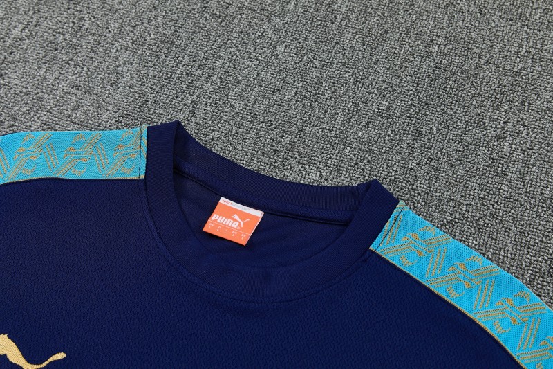 26/27 Olympique de Marseille Navy Blue Short Sleeve Tracksuit + Long Pants