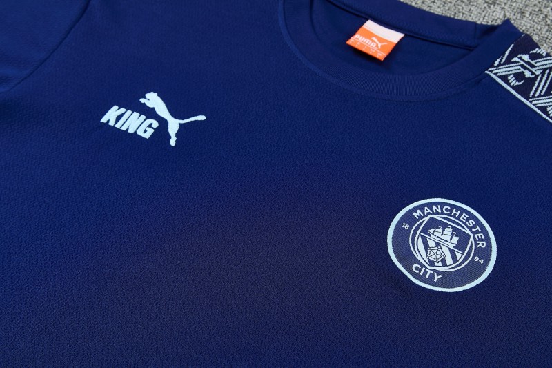 26/27 Manchester City Navy Blue  Short Sleeve Tracksuit + Long Pants