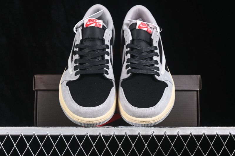 Nike Travis Scott Air Jordan 1 Low OG Retro Basketball Shoes with Reverse Swoosh Design - DM7866-010