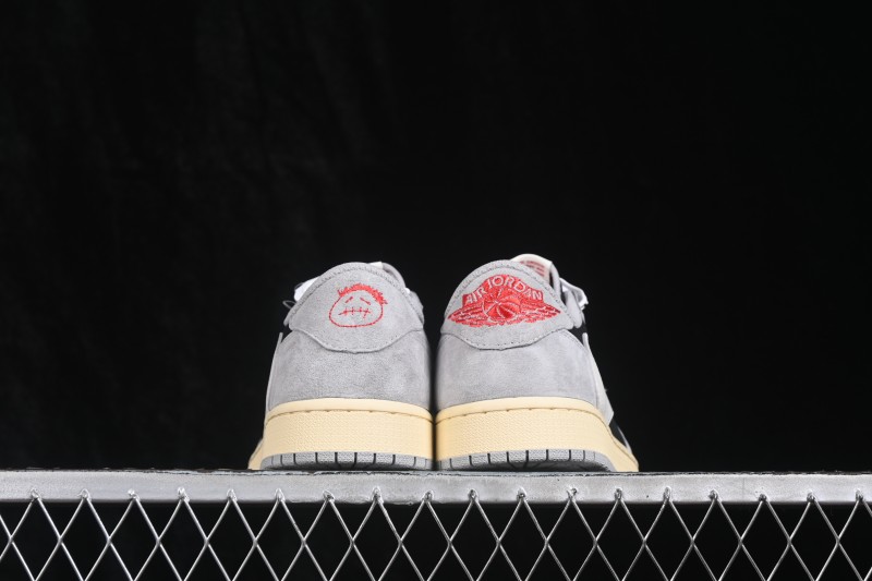 Nike Travis Scott Air Jordan 1 Low OG Retro Basketball Shoes with Reverse Swoosh Design - DM7866-010