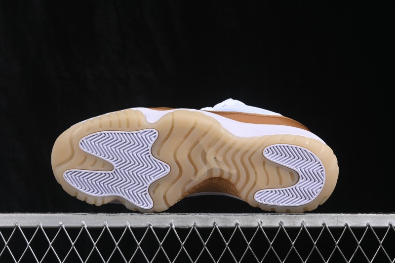 Nike Air Jordan 11 Low Retro Basketball Shoes with Metallic Gold Accents - AH7860-102