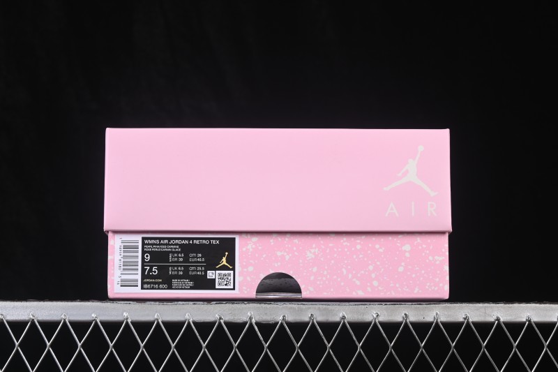 Air Jordan 4 Retro 'Iced Carmine' Basketball Shoes with Premium Suede Upper - IB6716-600