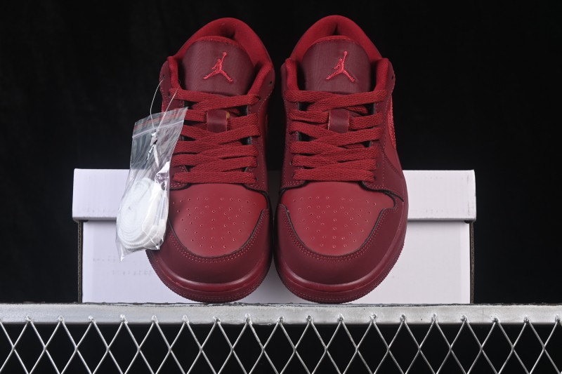 Jordan Air Jordan 1 Low Retro Basketball Shoes with Gum Sole in Wine Red - IB7012-600