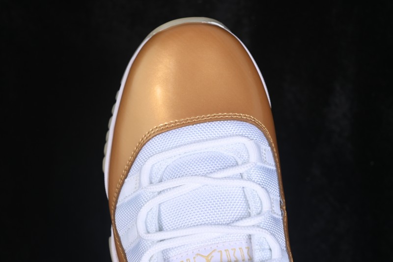 Nike Air Jordan 11 Low Retro Basketball Shoes with Metallic Gold Accents - AH7860-102