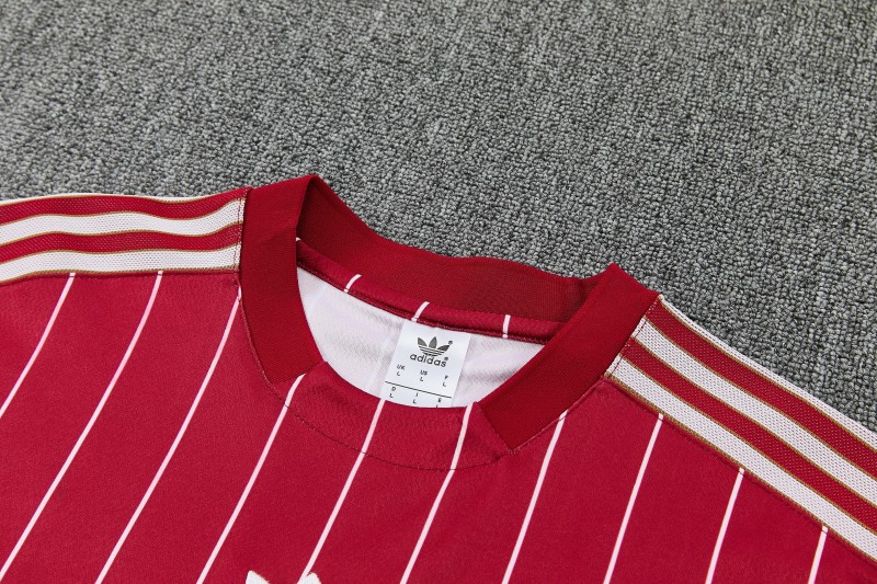 26/27 Arsenal Red Stripes Short Sleeve Tracksuit + Long Pants