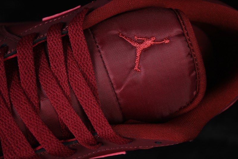 Nike Air Jordan 1 Low Retro Basketball Shoes with Gum Sole in Wine Red - IB7012-600