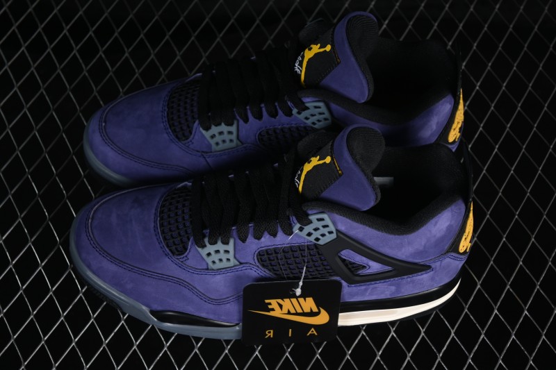 Nike Air Jordan 4 Retro OG 'Lakers' Basketball Shoes with Premium Leather and Iconic Design - FV5029-500