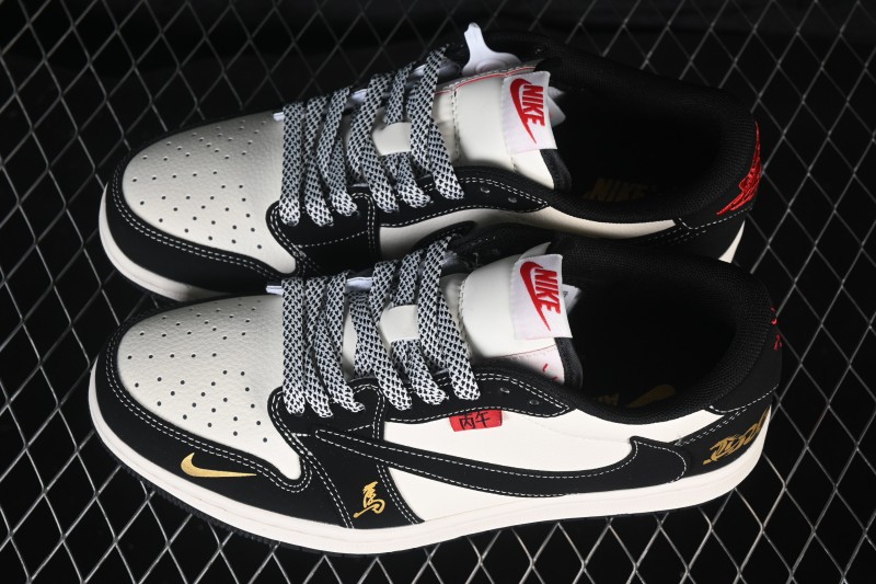 Nike Air Jordan 1 Low Retro Basketball Shoes with Black and White Panda Colorway Premium Custom Craftsmanship - MZ9588-823