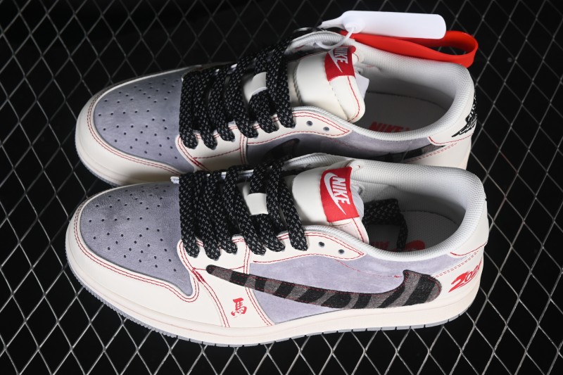 Nike Air Jordan 1 Low OG SP Travis Scott x Fragment Design AJ1 Low Ice Cream / Olive Snake - FF9989-012