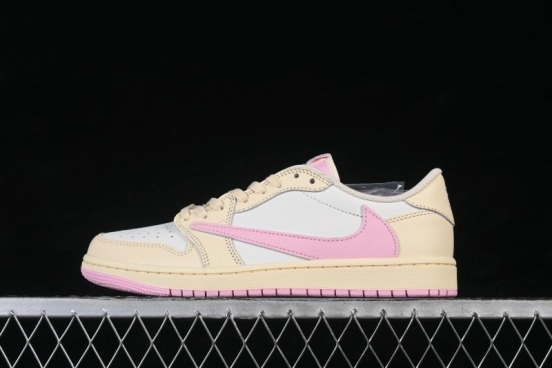 Nike Travis Scott x Air Jordan 1 Low OG AJ1 Low-Top Sneakers with Reverse Swoosh Design - IQ7604-100