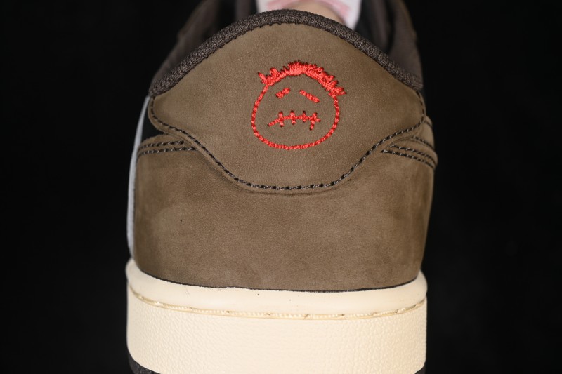 Nike Air Jordan 1 Low OG Travis Scott Reverse Swoosh Leather Sneakers - CQ4277-001