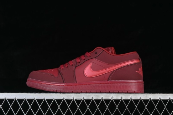 Nike Air Jordan 1 Low Retro Basketball Shoes with Gum Sole in Wine Red - IB7012-600