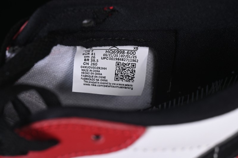 Nike Air Jordan 1 Low OG Casual Skateboarding Shoes White Red Black - HQ6998-600