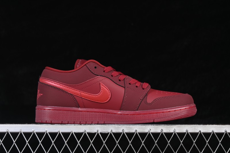Nike Air Jordan 1 Low Retro Basketball Shoes with Gum Sole in Wine Red - IB7012-600