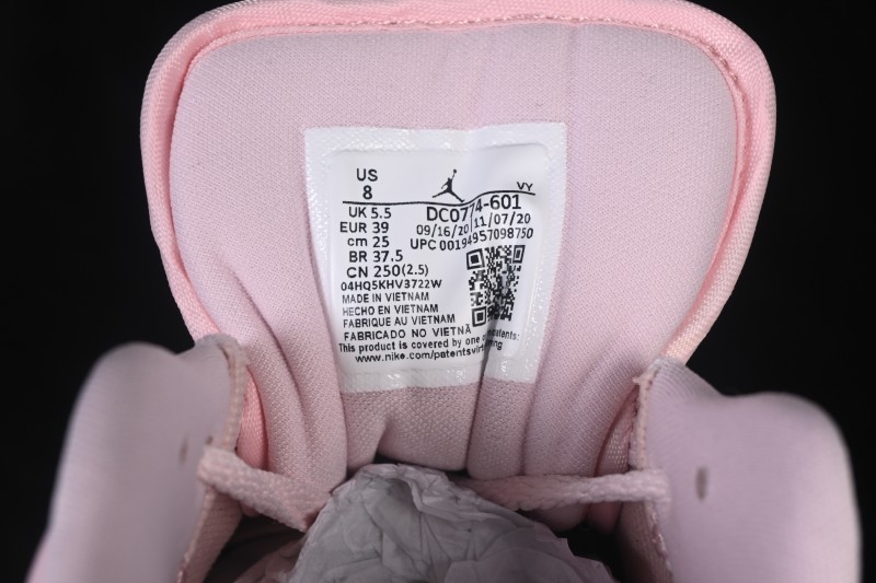 Nike Air Jordan 1 Low Retro Basketball Shoes with Light Gum Pink Accent - DC0774-601