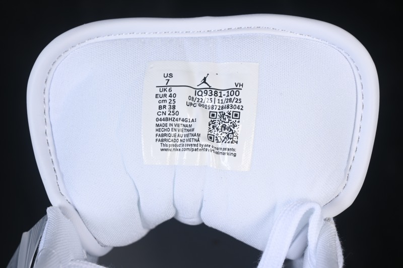 Nike Air Jordan 1 Low Retro Basketball Shoes with All-White Silver Swoosh - IQ9381-100